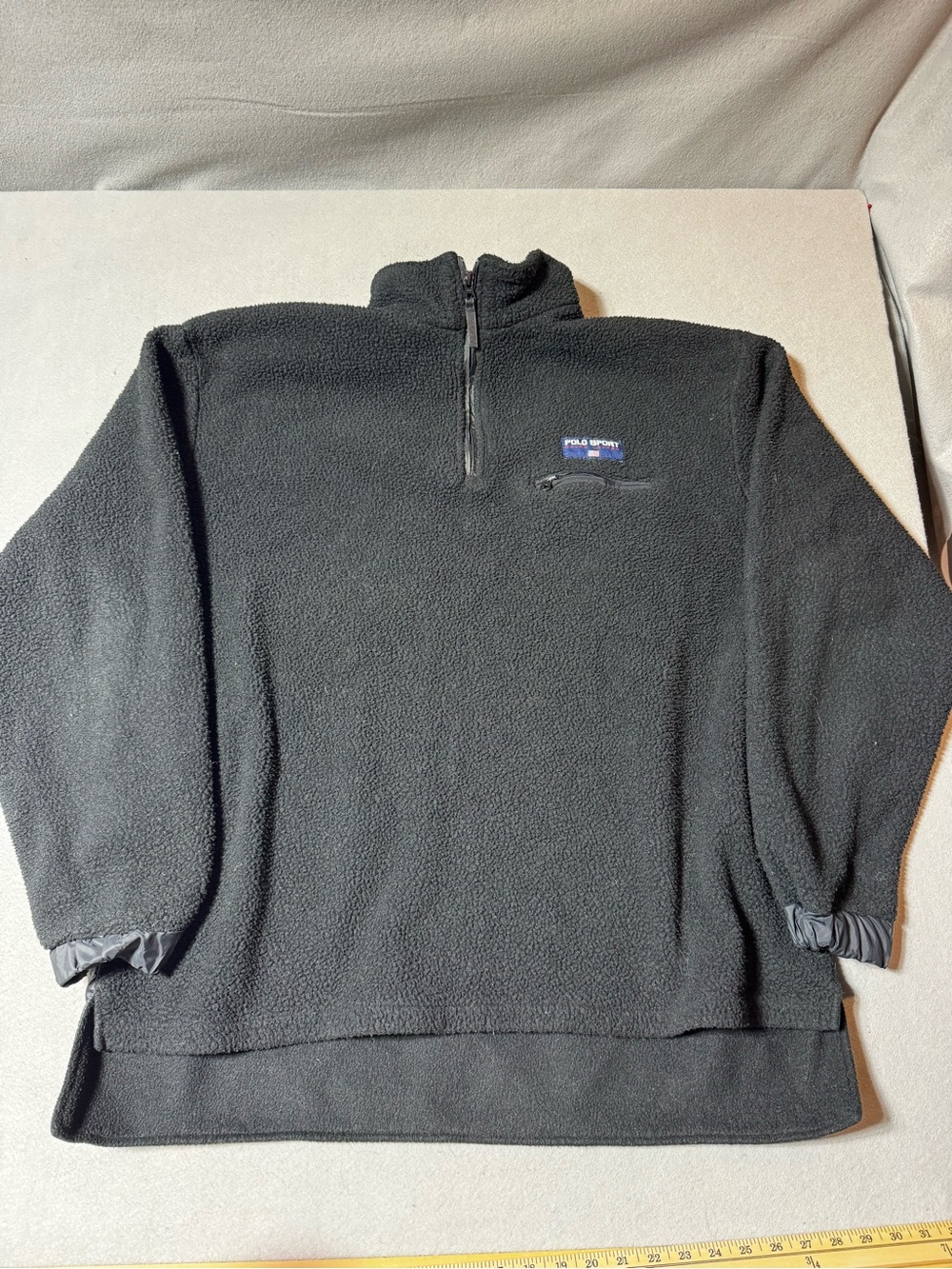 Polo by Ralph Lauren Black Half-Zip Fleece Pullover Size XL